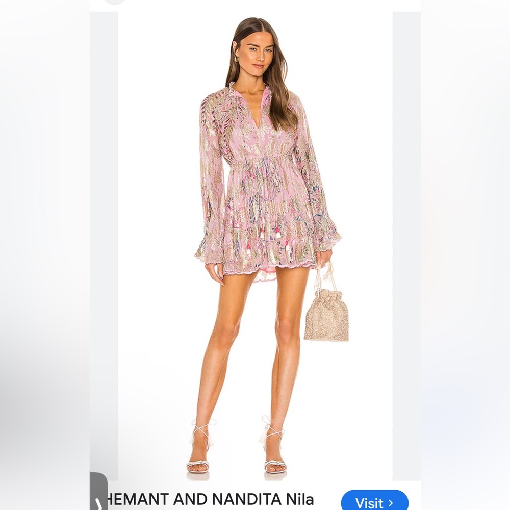 HEMANT & NANDITA Nila Mini Dress in Pink Lilac